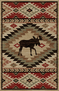 8'x10' Lodge King High Country Multi Area Rug. The Lodge King Collection features a 100% polypropylene medium/heavy weight pile and is stain resistant. The lodge designs are sure to add rustic charm to your home.