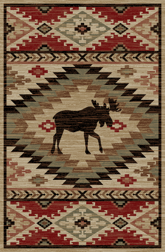 8'x10' Lodge King High Country Multi Area Rug. The Lodge King Collection features a 100% polypropylene medium/heavy weight pile and is stain resistant. The lodge designs are sure to add rustic charm to your home.