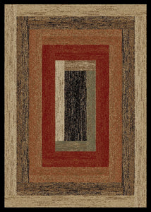 8'x10' Hearthside Rustic Panel Multi Area Rug. The Hearthside Collection features a 100% polypropylene pile and is stain resistant. These lodge designs are sure to add rustic charm to any room.