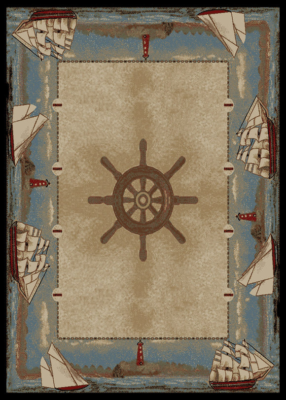 8'x10' American Destination Key West Multi Area Rug. The American Destination collection features a 100% polypropylene pile and is stain resistant. The lodge designs are sure to add rustic charm to your home.