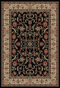 9'x13' Home Town Classic Keshan Ebony Area Rug. The Hometown Collection is made of 100% polypropylene. The traditional and transitional designs make them ideal to match any décor.