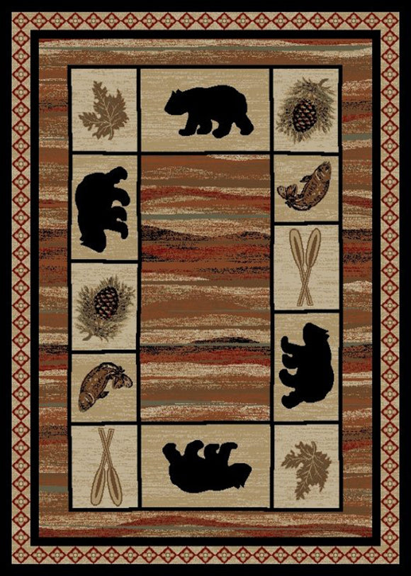 8'x10' Oval Hearthside Vogel Multi Area Rug. The Hearthside Collection features a 100% polypropylene pile and is stain resistant. These lodge designs are sure to add rustic charm to any room.