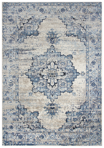 This traditional design has been transformed into an updated versatile look. Using a color blending technique, the artist has created this piece to have a worn or acid washed effect. Power loomed, of soft, durable, easy to care for heat set Polypropylene, makes this rug an affordable fashion statement and perfect for an active family on the go!