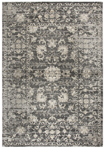 Using antique Persian carpets as an inspiration, the artist has updated  this design through the clever use of scale and faux wear pattrns. By using a wide variety of shades in today’s hottest colors, the Blues, Grays and Cream accents make this rug  on point for today’s hot trends. Power loomed in India using an exclusive new yarn called" ZIRLON"  which has  the rich look and soft feel of wool, with the cleanability and affordability of traditional synthetic fibers.