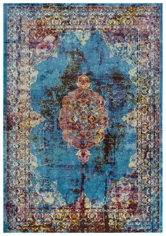 With a classic Persian look and fun modern colors, the Priceton area rug from Rizyy Home can bring even those on a budget huge update to their space. The pile is low but soft and wears well under traffic. This piece is machine made of 100% Polypropylene in Turkey.