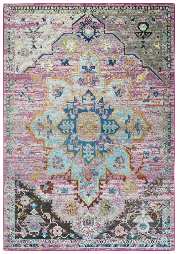 With a classic Persian look and fun modern colors, the Priceton area rug from Rizyy Home can bring even those on a budget huge update to their space. The pile is low but soft and wears well under traffic. This piece is machine made of 100% Polypropylene in Turkey.