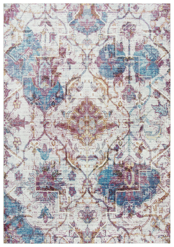 With a classic Persian look and fun modern colors, the Priceton area rug from Rizyy Home can bring even those on a budget huge update to their space. The pile is low but soft and wears well under traffic. This piece is machine made of 100% Polypropylene in Turkey.