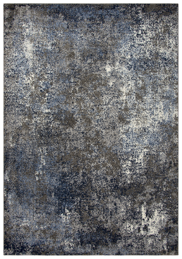 The Valencia area rug from Rizzy Home is a soft low pile frizze that brings a touch of elegance to it's space. The subtle gray tones and watercolor looks evoke the feeling of marble or granite stones. These pieces are machine made in Turkey of 100% very soft polypropylene.