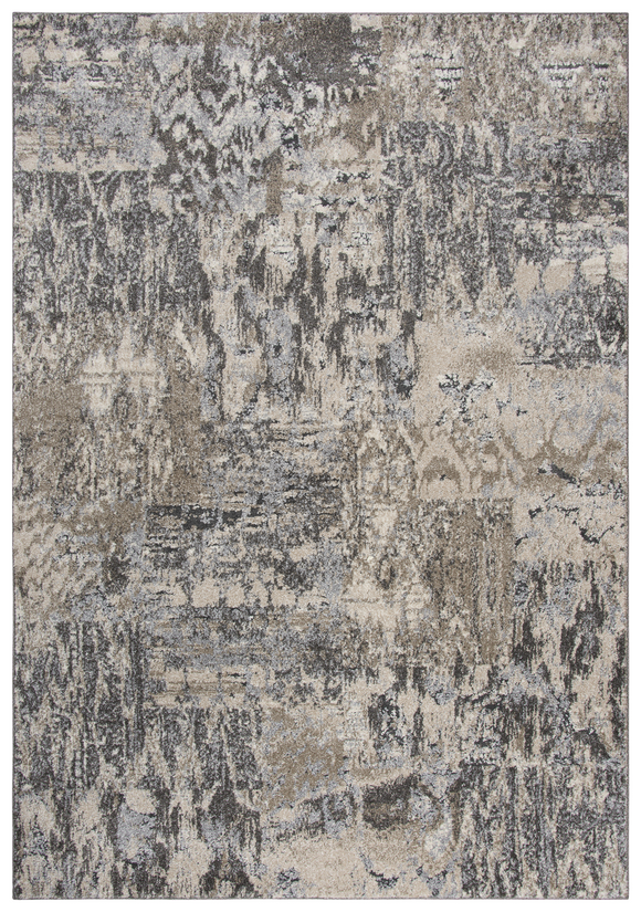 The Valencia area rug from Rizzy Home is a soft low pile frizze that brings a touch of elegance to it's space. The subtle gray tones and watercolor looks evoke the feeling of marble or granite stones. These pieces are machine made in Turkey of 100% very soft polypropylene.