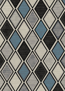 8'x10' Galleria Diamond Multi Area Rug. The Galleria Collection blends gray and blue tones to offer contemporary and transitional looks.  The soft color palette and versatile designs will modernize any living space.