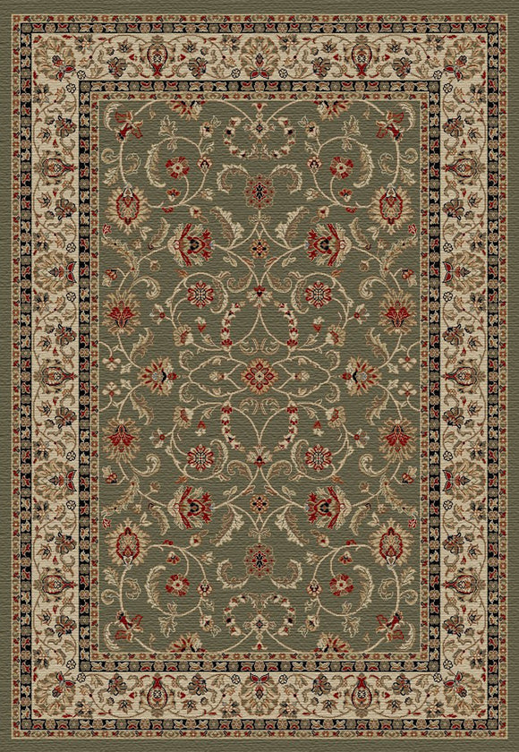 9'x13' Home Town Classic Keshan Sage Area Rug. The Hometown Collection is made of 100% polypropylene. The traditional and transitional designs make them ideal to match any décor.