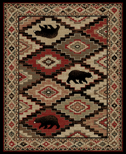 8'x10' American Destination Boone Multi Area Rug. The American Destination collection features a 100% polypropylene pile and is stain resistant. The lodge designs are sure to add rustic charm to your home.