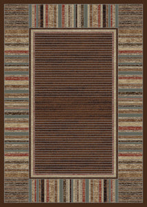 8'x10' Home Town Strata Mocha Area Rug. The Hometown Collection is made of 100% polypropylene. The traditional and transitional designs make them ideal to match any décor.