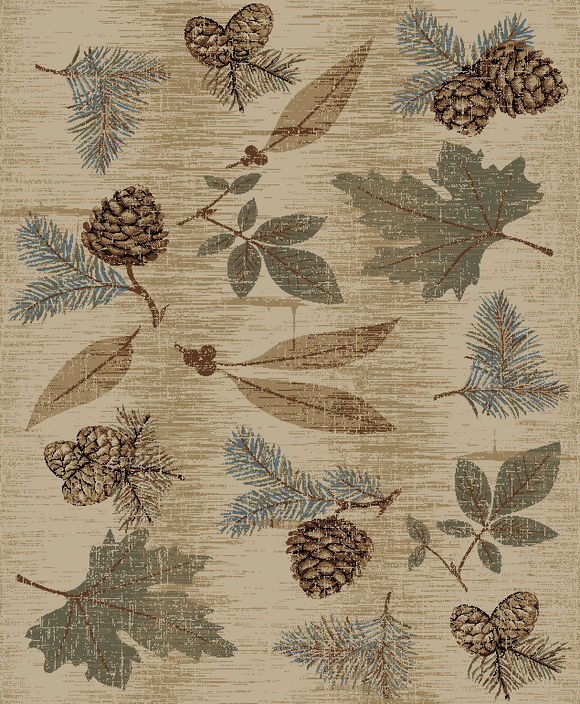 8'x10' Hearthside Autumn Multi Area Rug. The Hearthside Collection features a 100% polypropylene pile and is stain resistant. These lodge designs are sure to add rustic charm to any room.