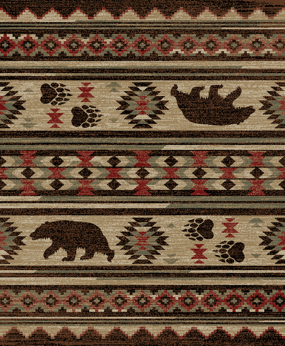 8'x10' American Destination Fort Mountain Multi Area Rug. The American Destination collection features a 100% polypropylene pile and is stain resistant. The lodge designs are sure to add rustic charm to your home.