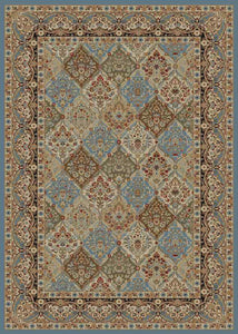 9'x13' Home Town Panel Kerman Cloude Area Rug. The Hometown Collection is made of 100% polypropylene. The traditional and transitional designs make them ideal to match any décor.