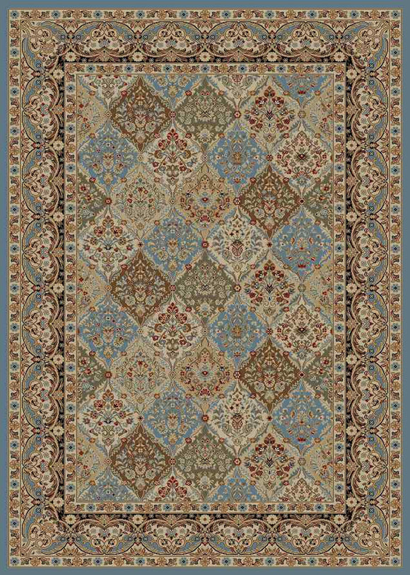 9'x13' Home Town Panel Kerman Cloude Area Rug. The Hometown Collection is made of 100% polypropylene. The traditional and transitional designs make them ideal to match any décor.