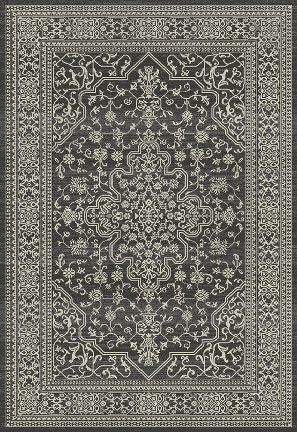 8'x10' Stratford Cleo Gray Area Rug. The Stratford collection features beautiful modern gray, ivory, and blue tones that are sure to add warmth to any living space.  The yarn is made from 100% polypropylene for strength and durability.